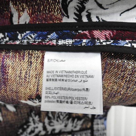 Women's Alfani Blazer Jacket Houndstooth Roses Gold Metallic Bishop Sleeve S - Picture 10 of 10